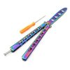 HTOMT Butterfly Stainless Steel Training Balisong Practice Tool, Tactical Folding Blade Practice Trainer for CS GO…