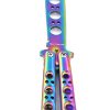 HTOMT Butterfly Stainless Steel Training Balisong Practice Tool, Tactical Folding Blade Practice Trainer for CS GO… - Image 6